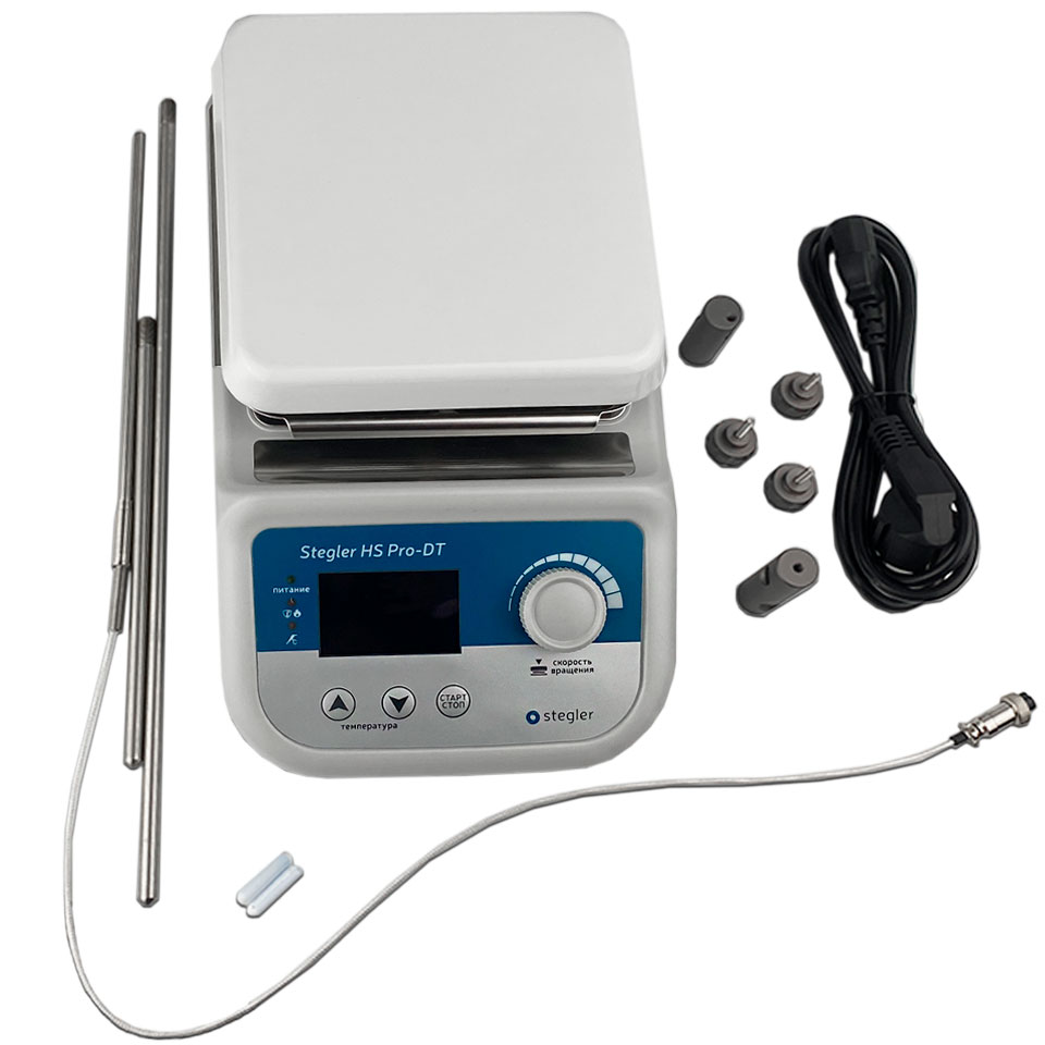 Мешалка магнитная Stegler HS-Pro DT (с подогревом, термодатчиком, до +380 °С)
